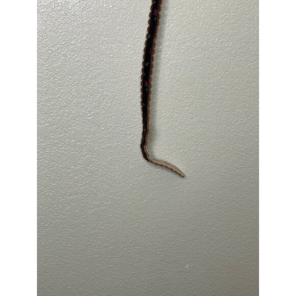 Betsey Johnson Black Brown Skinny Floral Belt Scallop Trim Size Large L - Picture 3 of 12